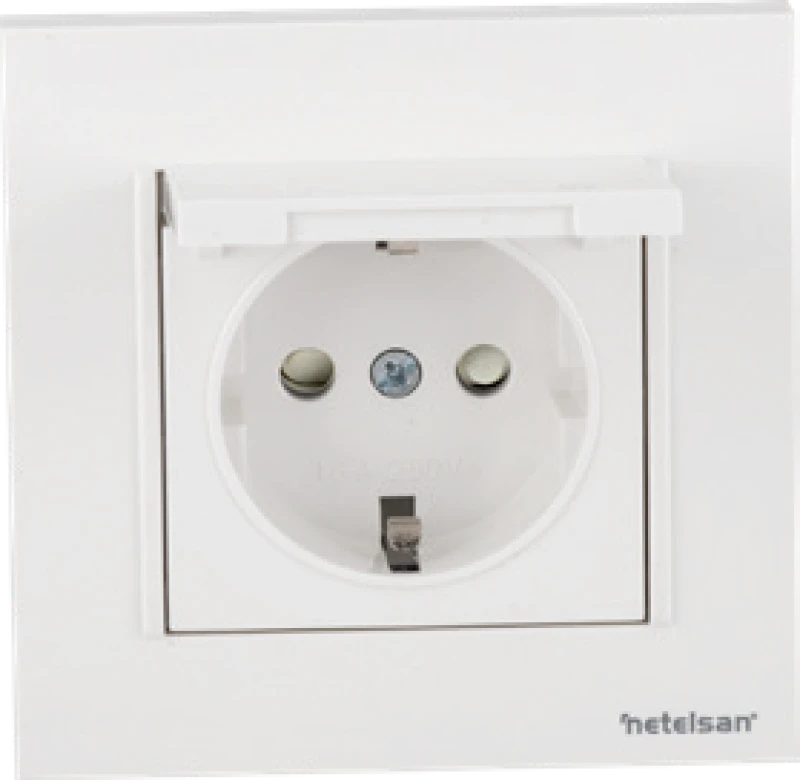 Kapaklı Topraklı Priz (Çocuk Korumalı)