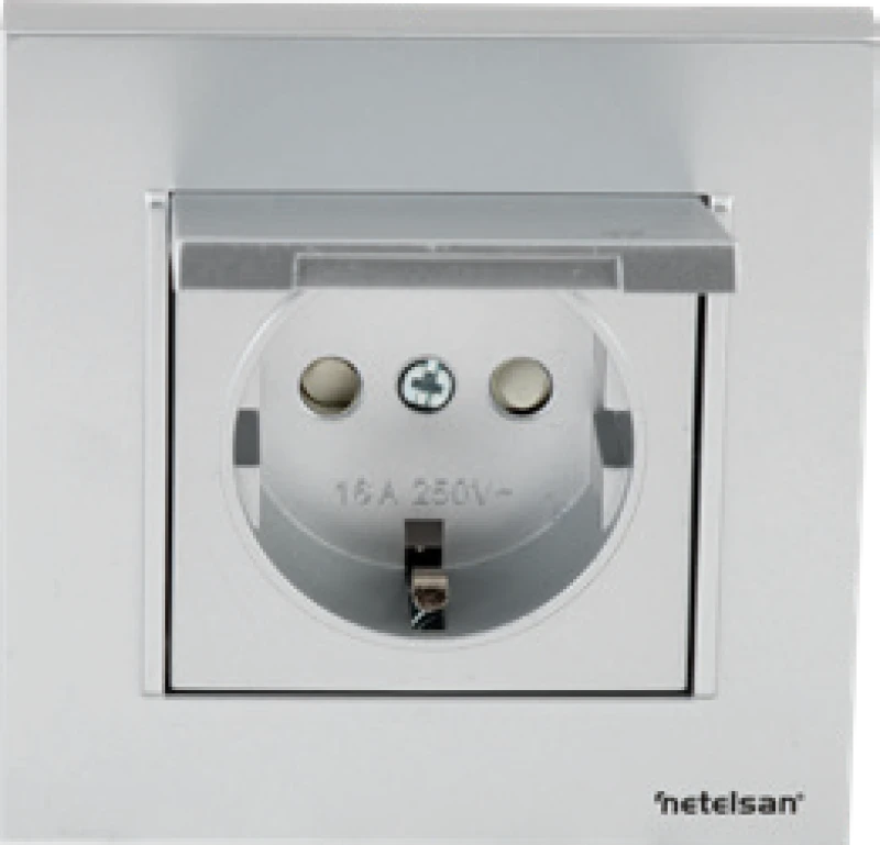 Kapaklı Topraklı Priz (Çocuk Korumalı)