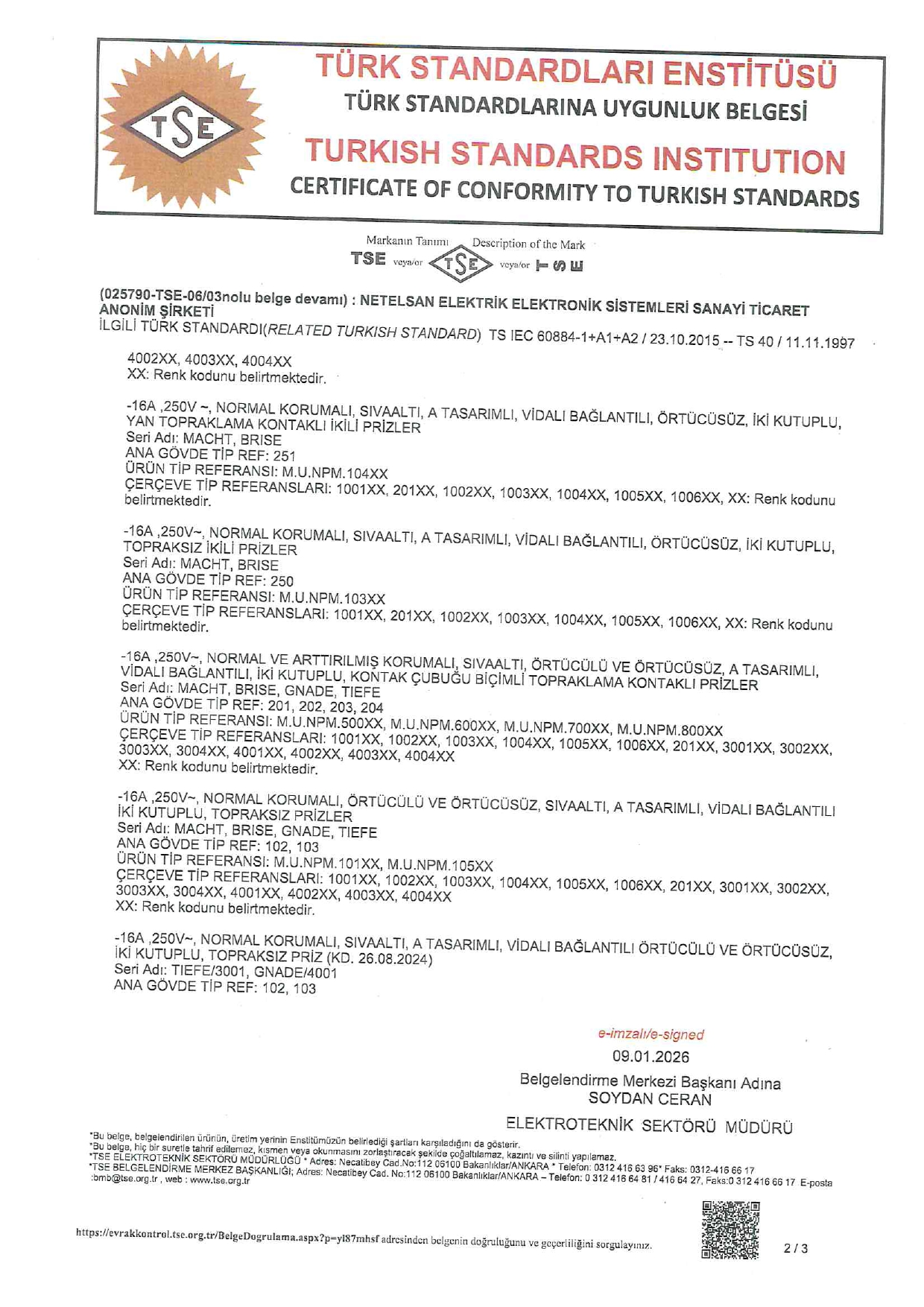 TSE 06 03 Belgesi (Sayfa 2)