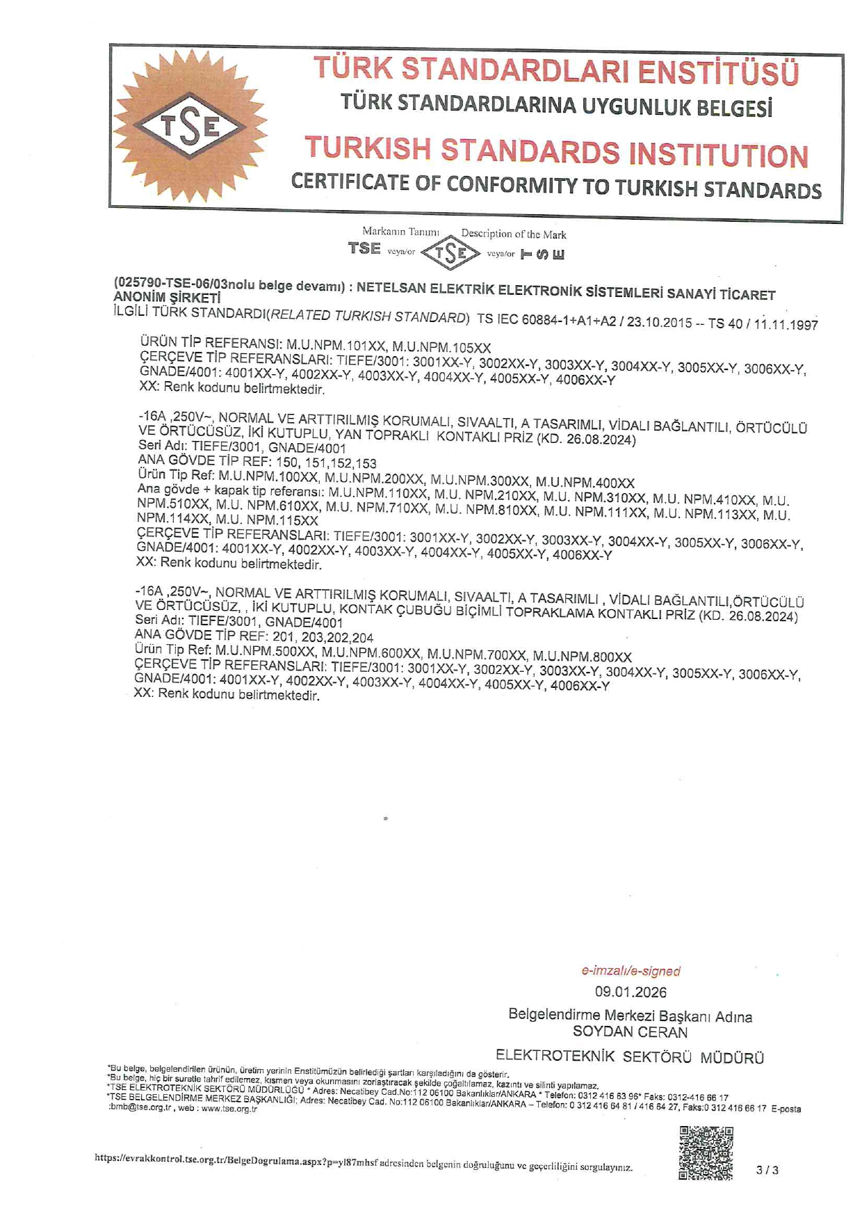 TSE 06 03 Belgesi (Sayfa 3)