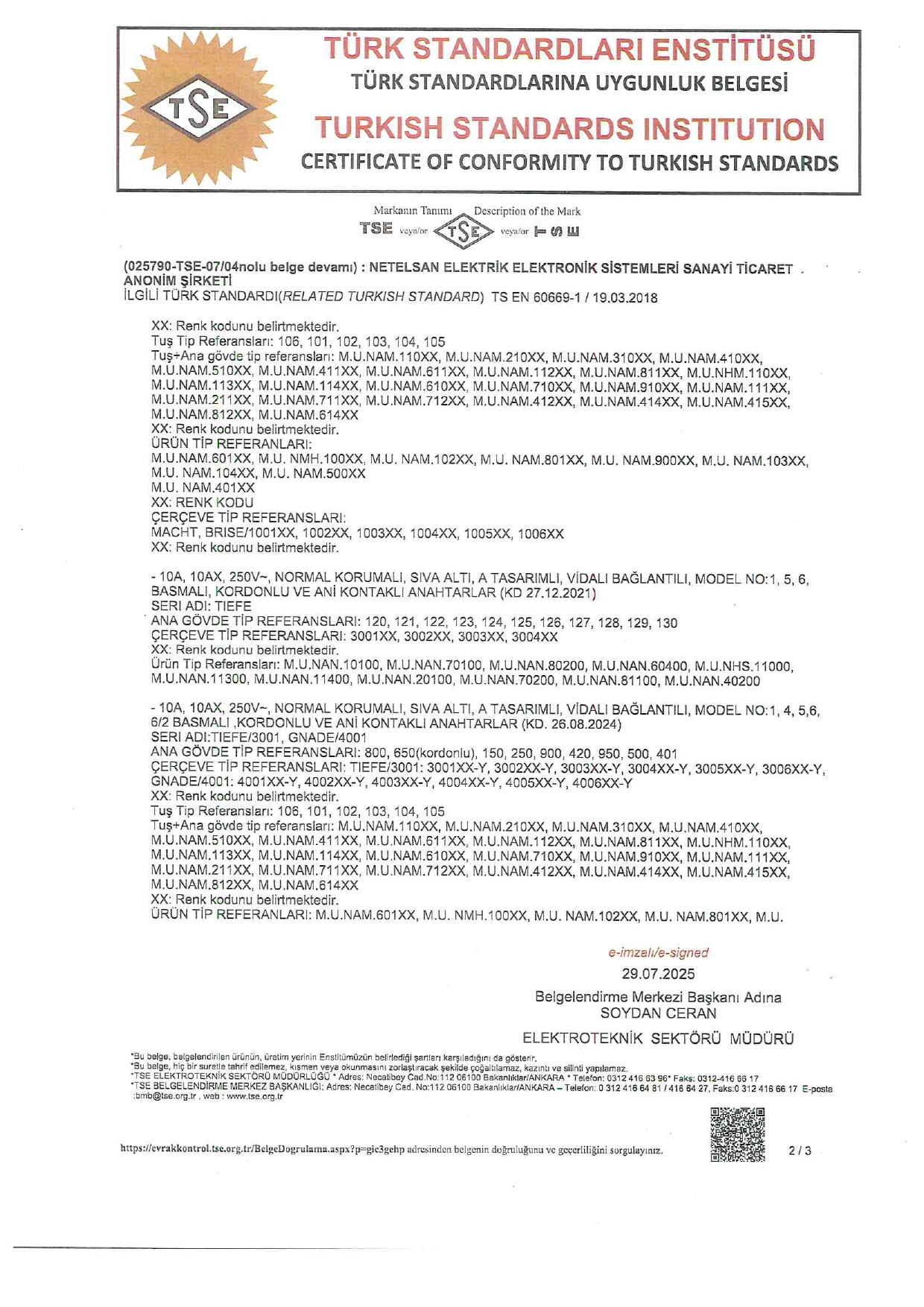 TSE 07 04 Belgesi (Sayfa 2)