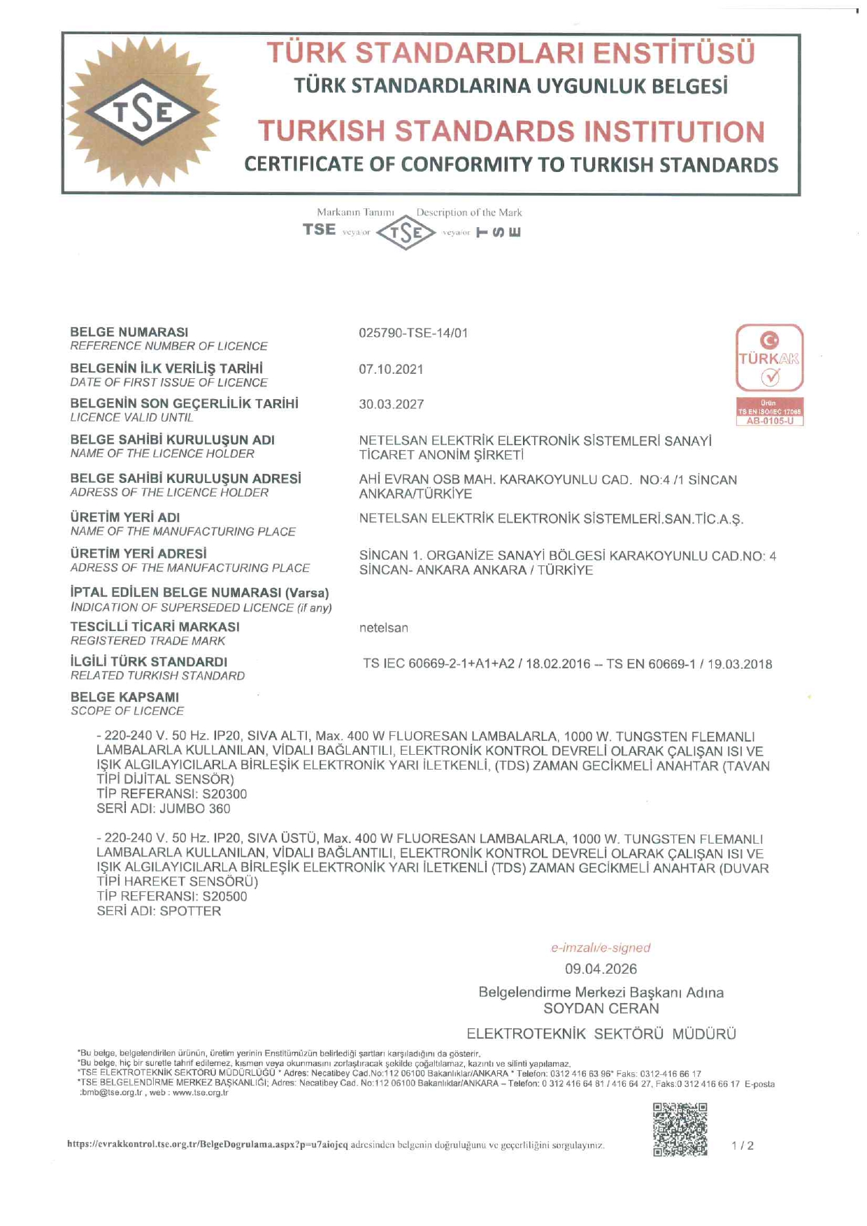 TSE SSÖR TS 60669 2 1 1 SAYFA Belgesi (Sayfa 1)