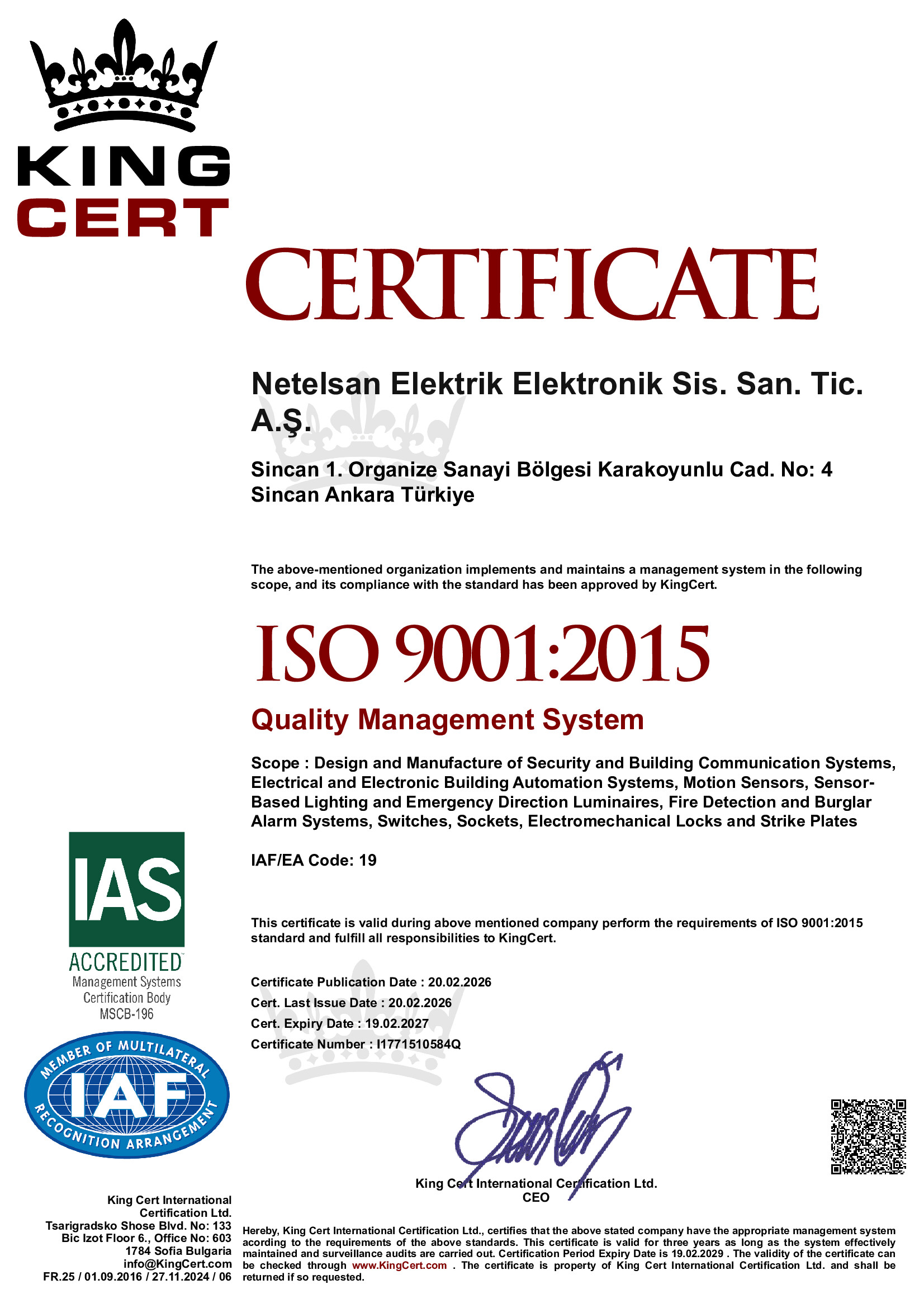 ISO Belgesi