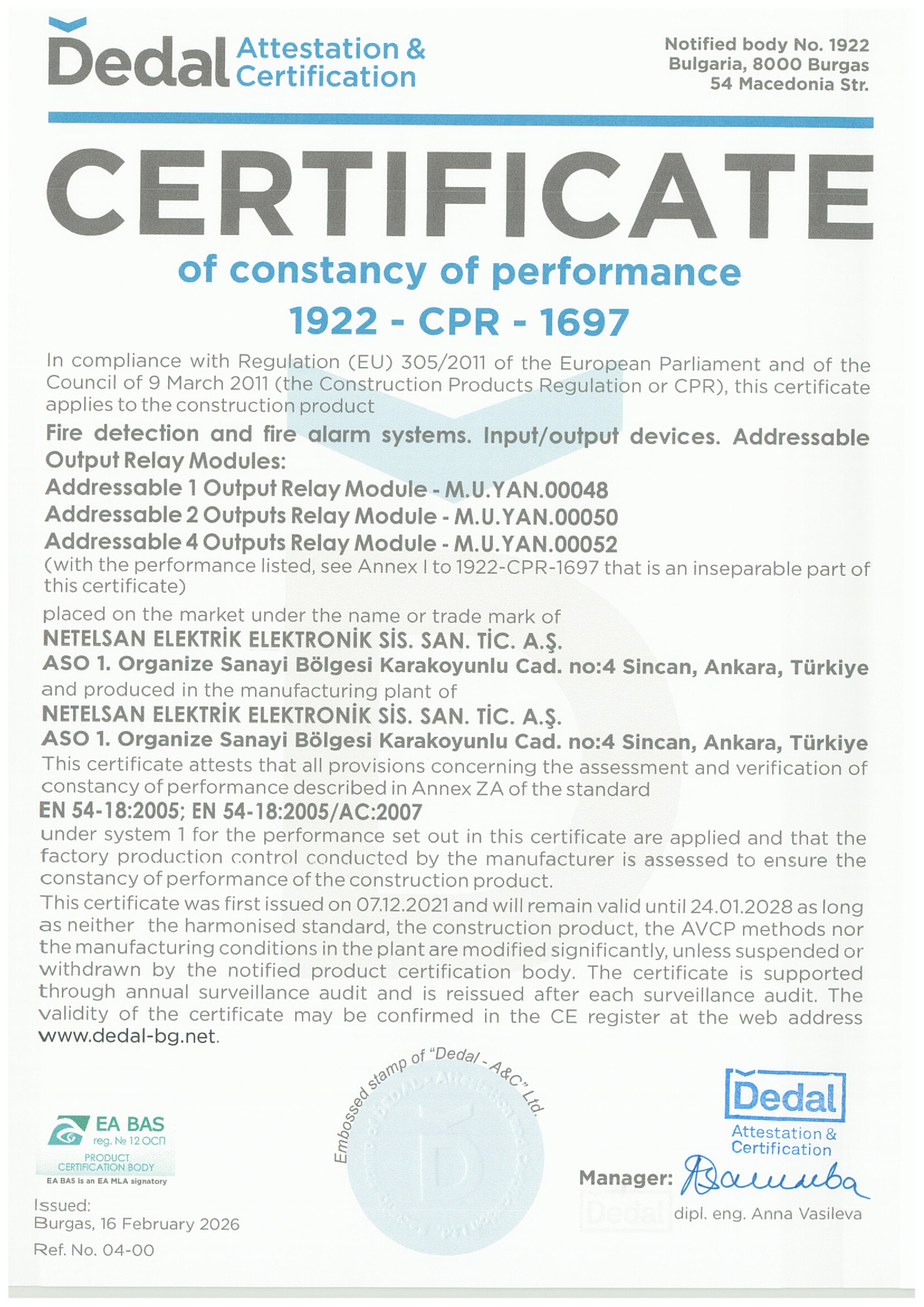Adresli Röle Modulü 1922-CPR-1697