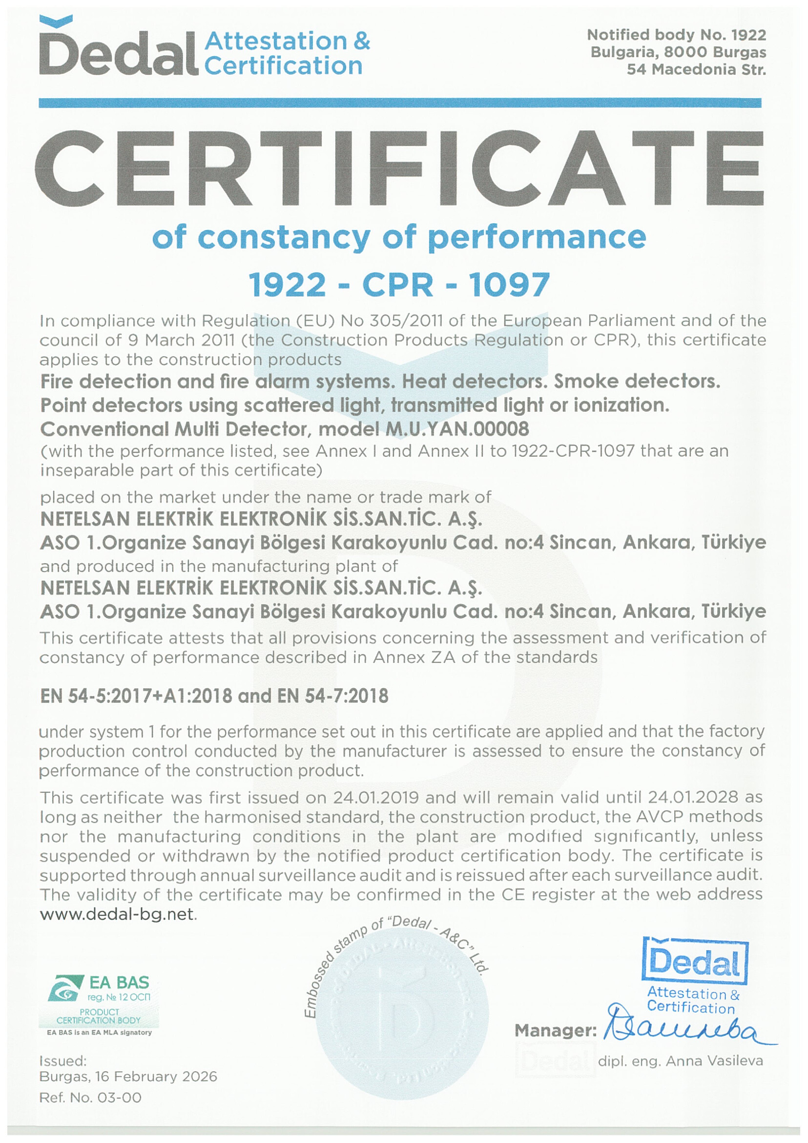 Konvansiyonel Multi Dedektör 1922-CPR-1097
