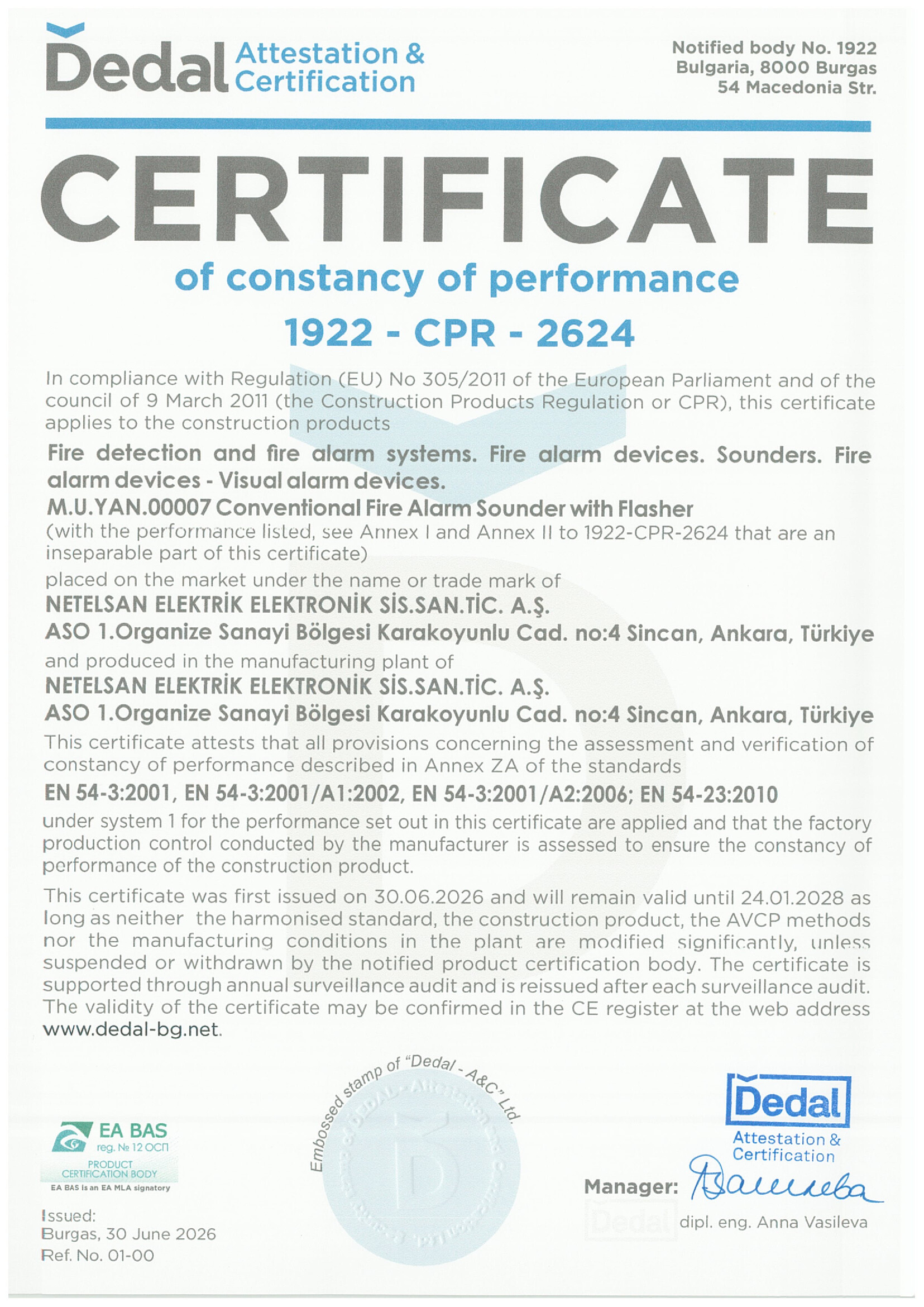 KONVANSİYONEL FLAŞÖRLÜ YANGIN İHBAR SİRENİ 1922-CPR-2624